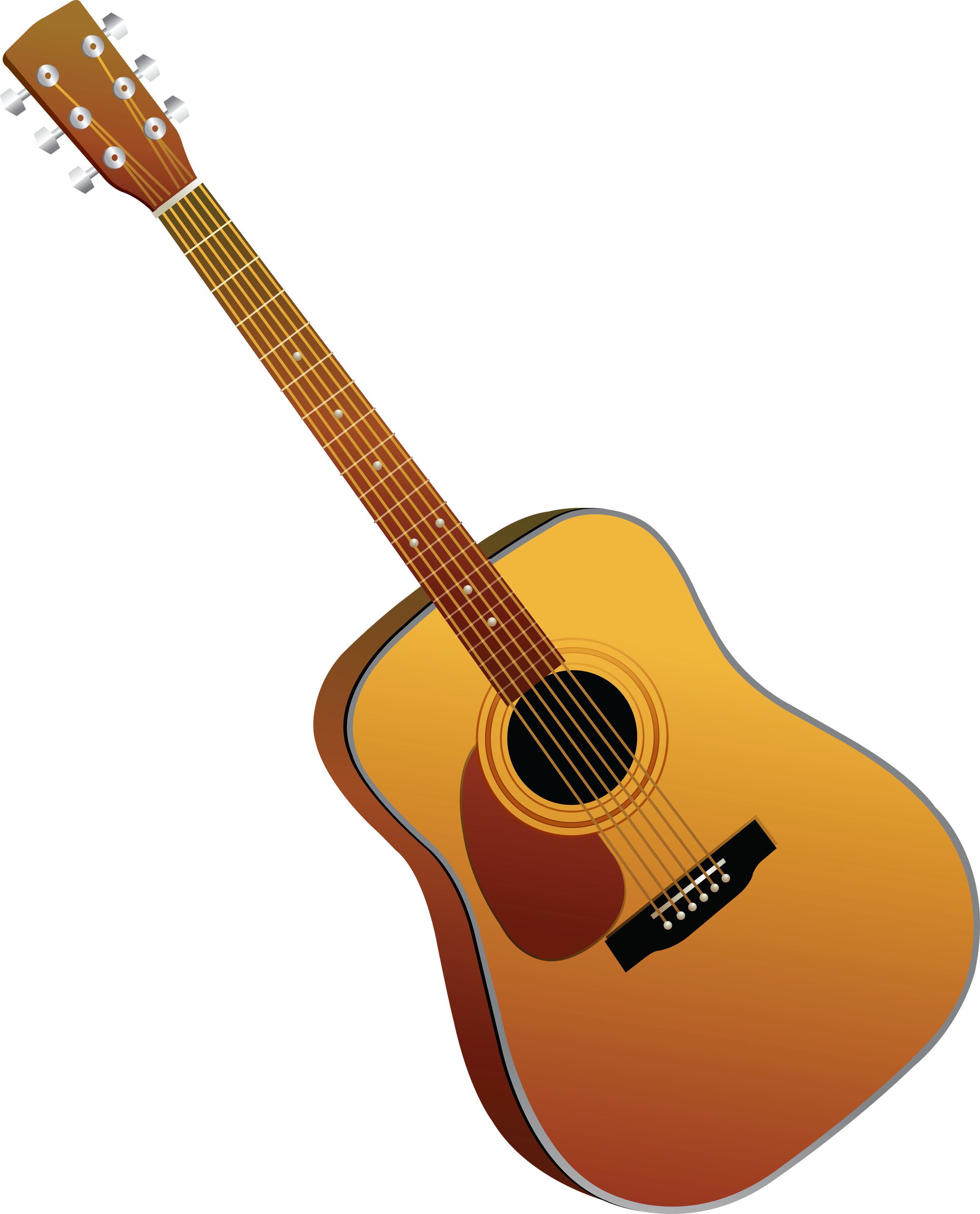 Wood Acoustic Guitar PNG