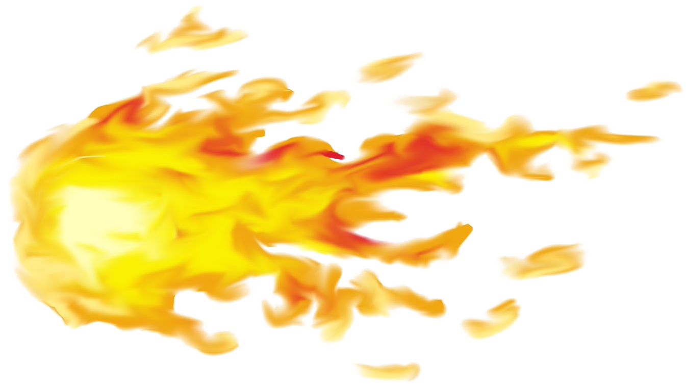 Yellow Fireball Background PNG Image