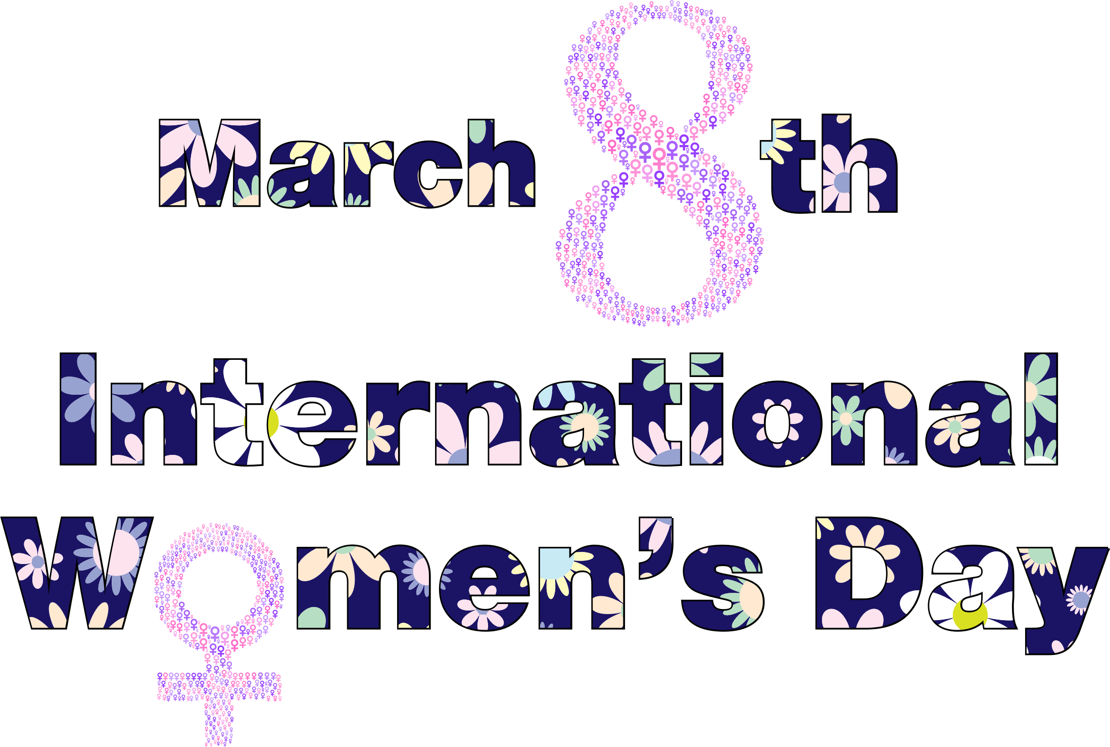 8 March International Womens Day PNG Clipart Background