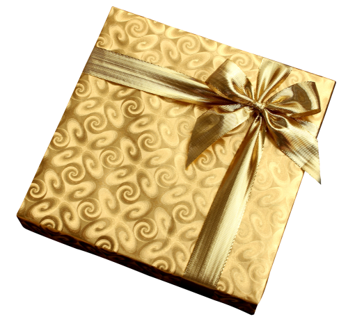 Birthday Present Wrapped Background PNG Image