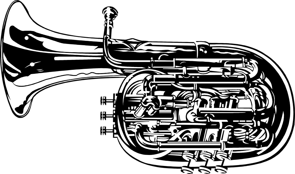 Black Brass Band Instrument PNG HD Quality