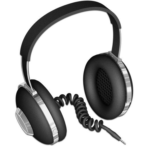 Black Headphones Background PNG Image