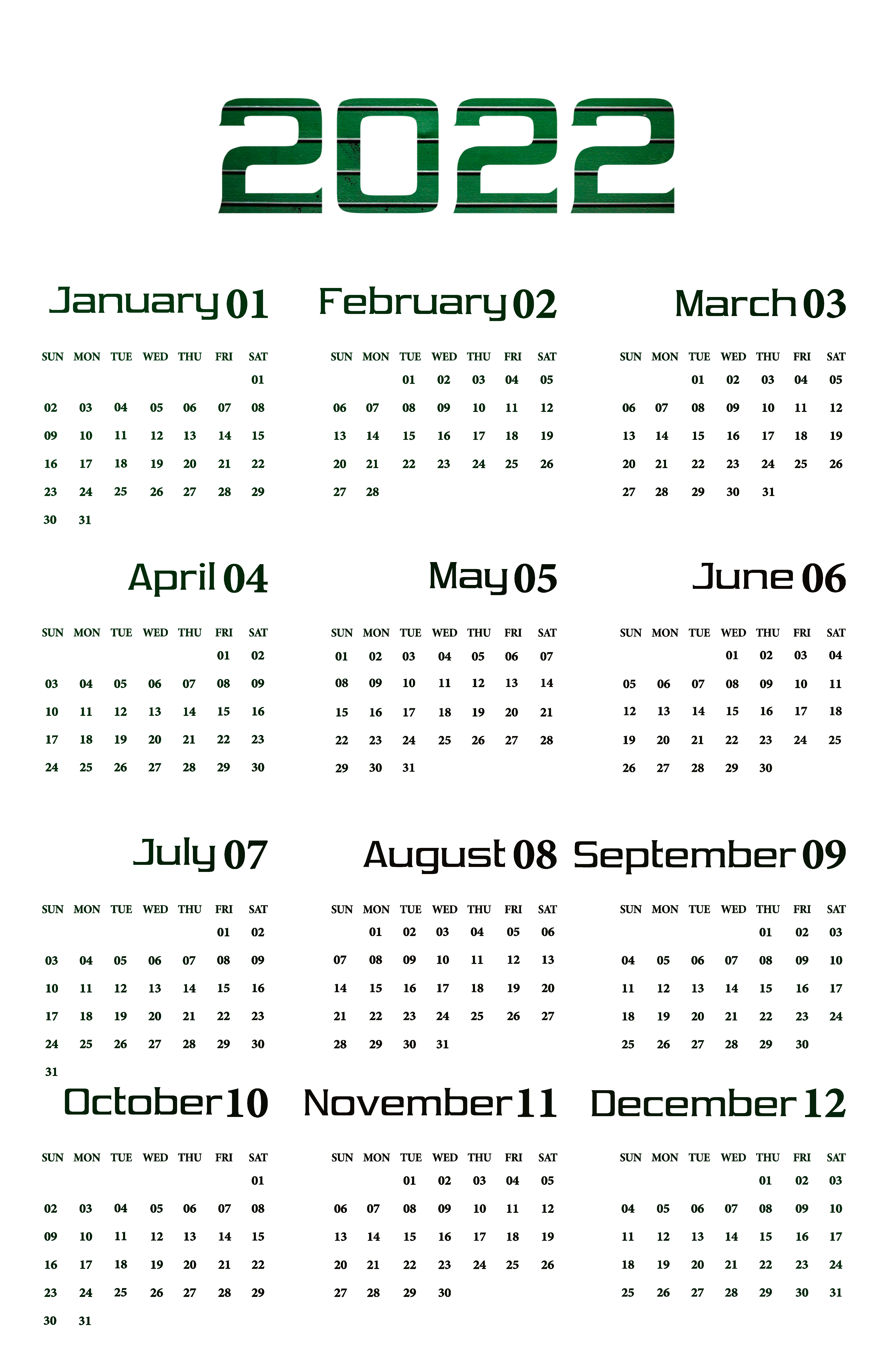 Calendar 2022 PNG Free File Download