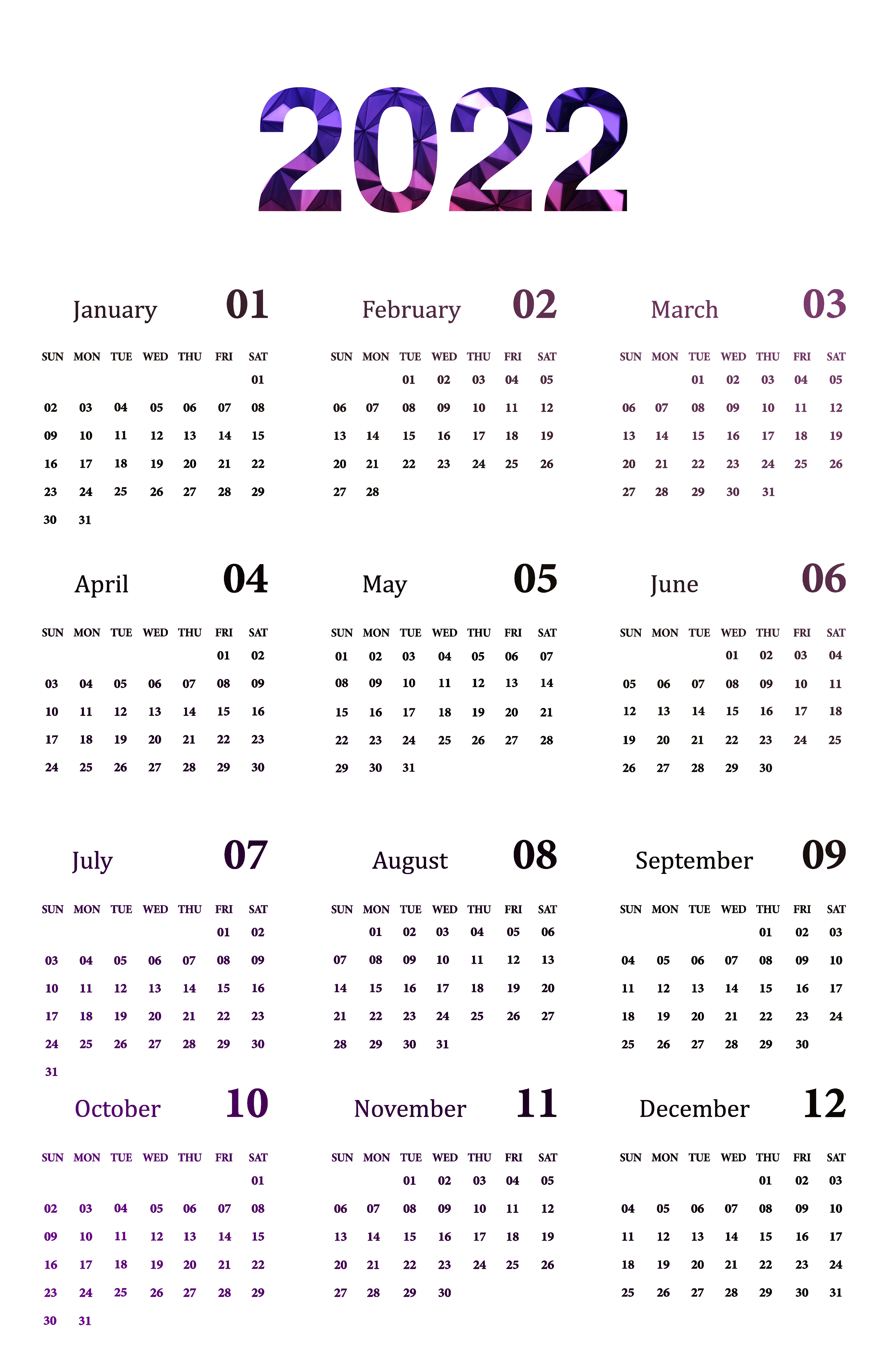 Calendar 2022 PNG Photos