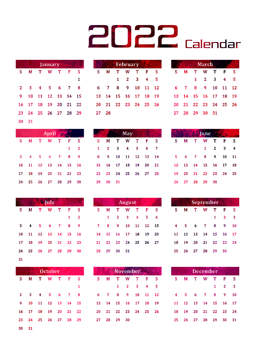 Calendar 2022 PNG Pic Background