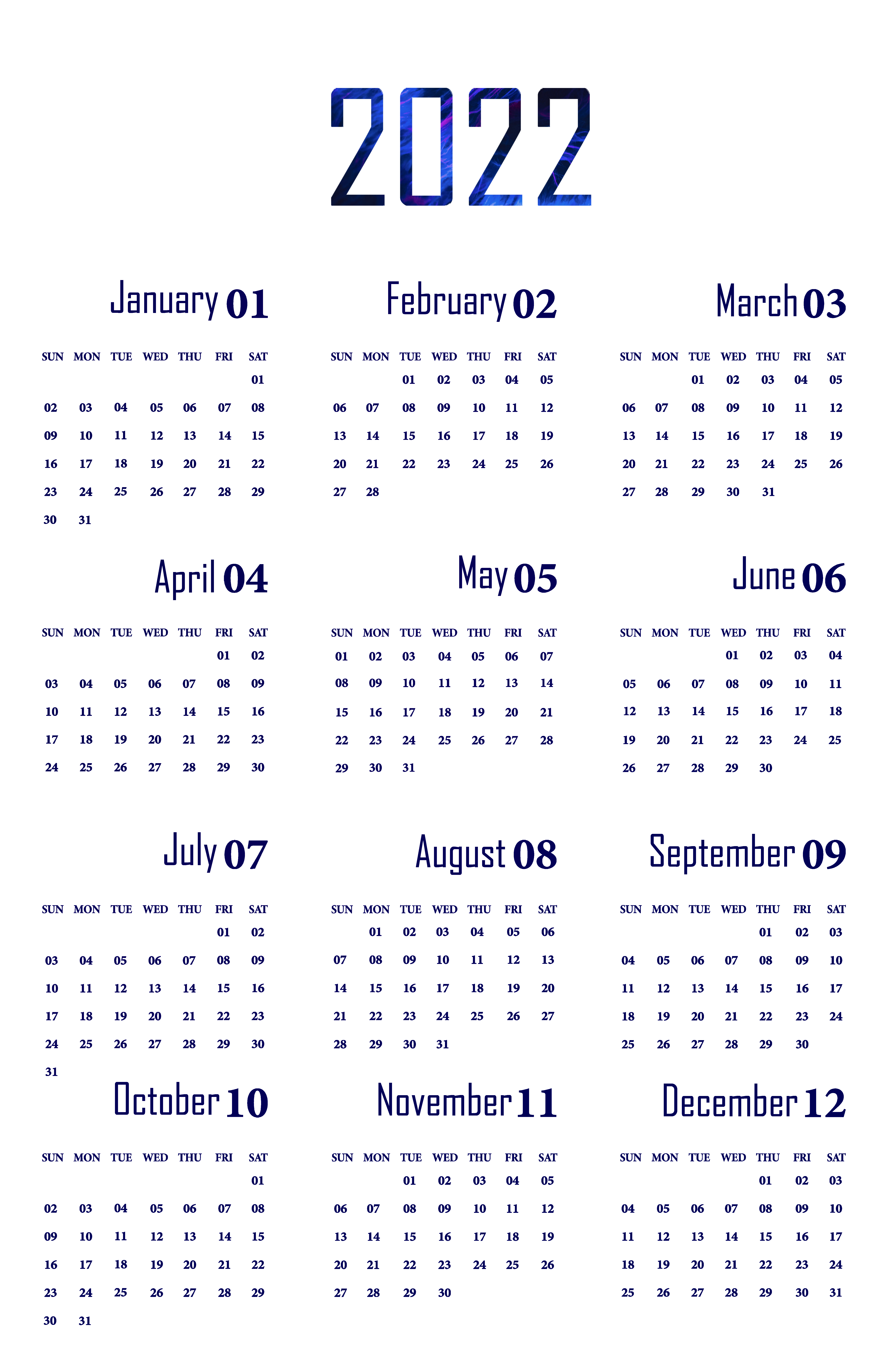 Calendar 2022 Transparent Images