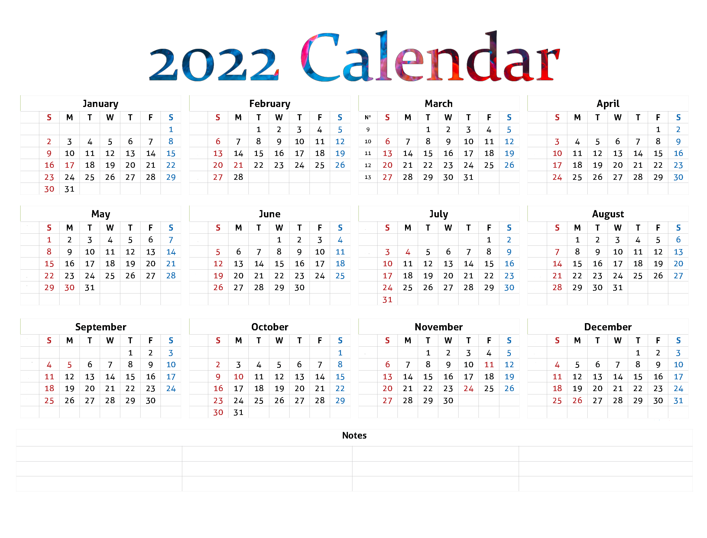 Calendar 2022 Transparent PNG