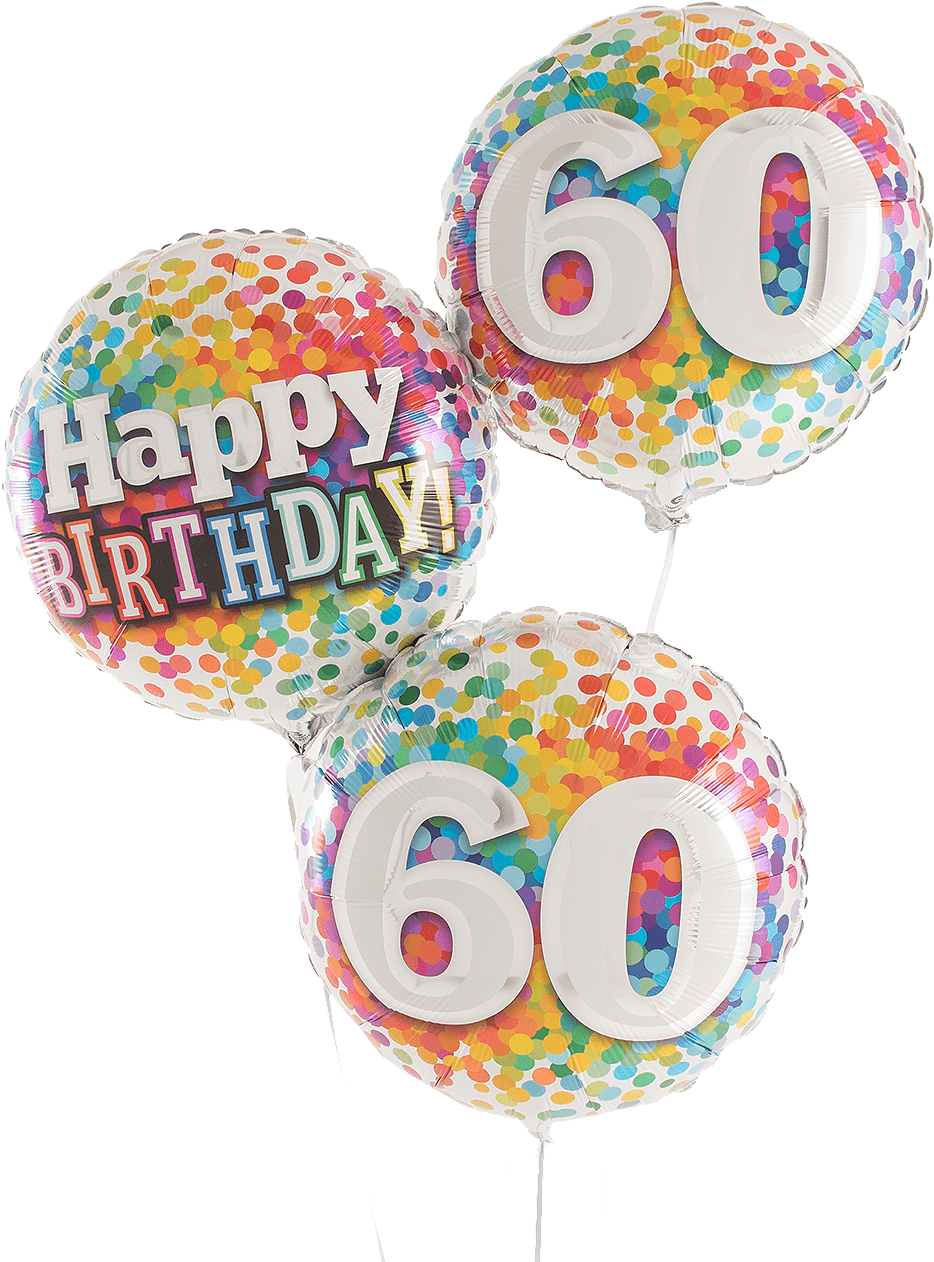 Colorful Happy Birthday Balloons Background PNG Image