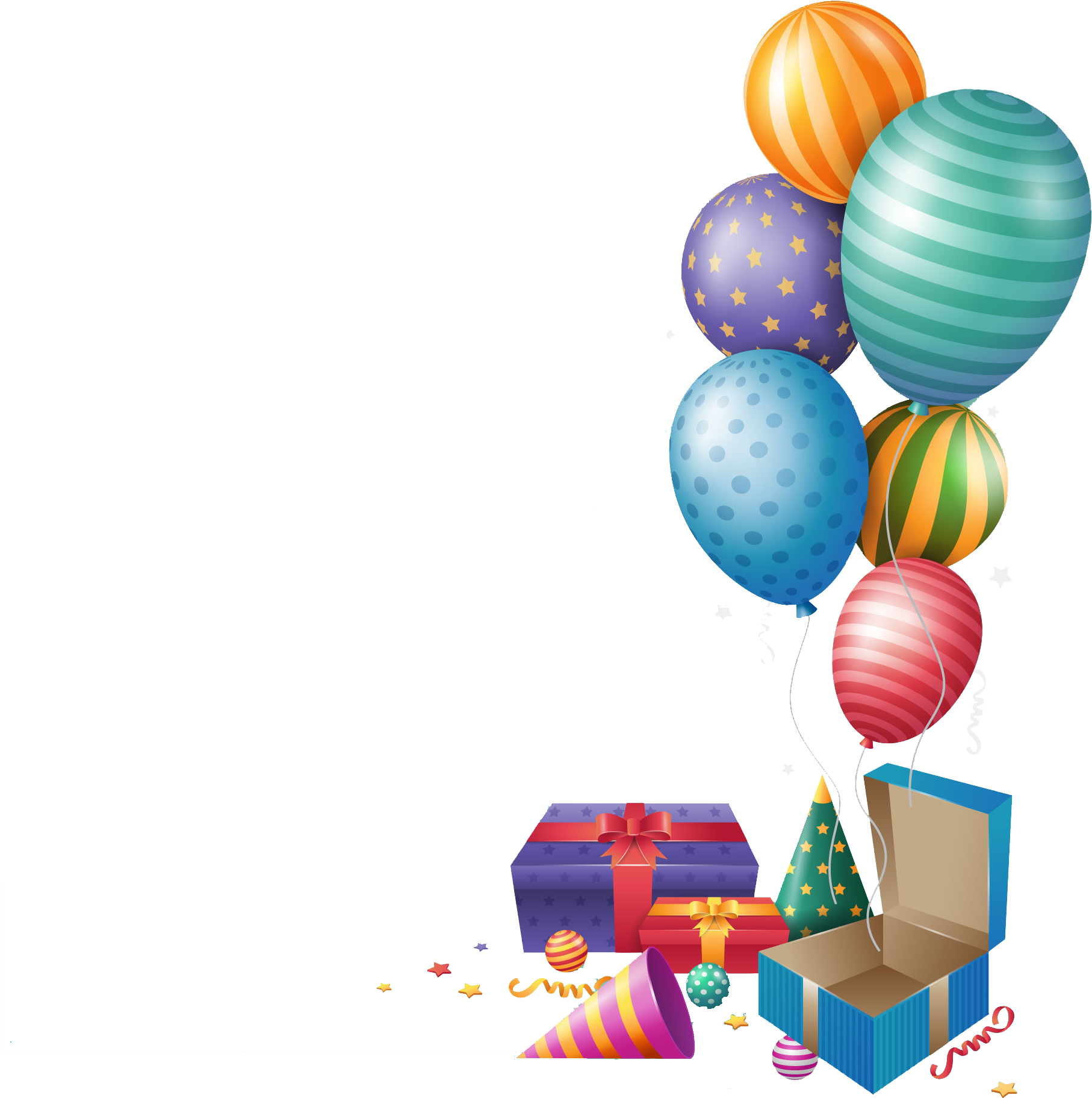Colorful Happy Birthday Balloons Download Free PNG