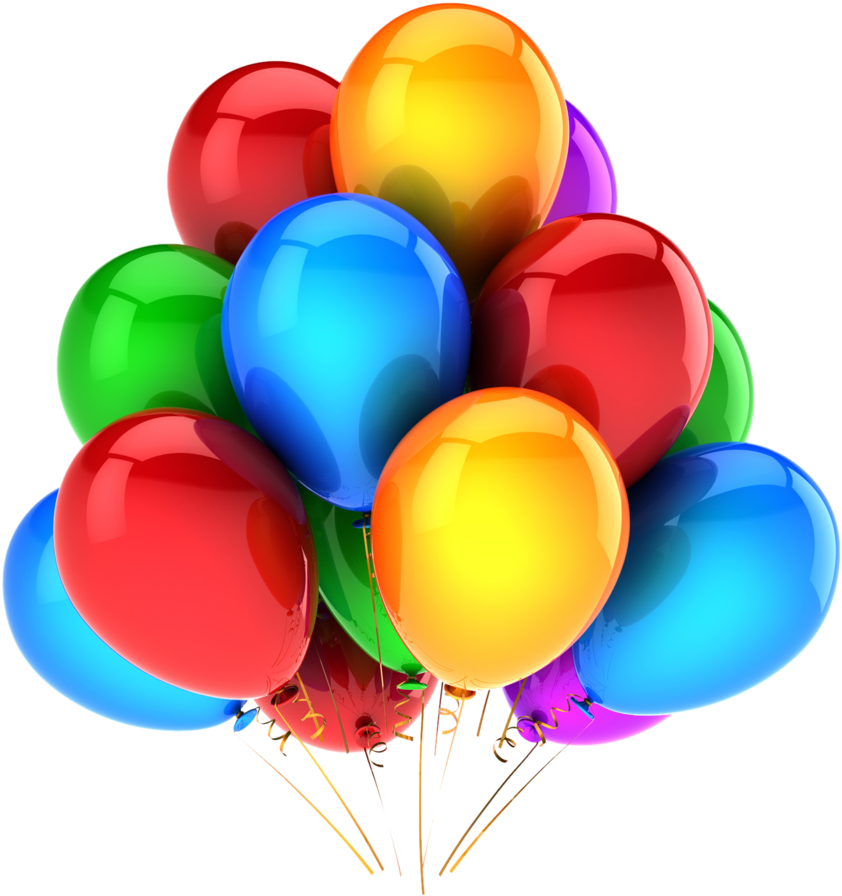 Colorful Happy Birthday Balloons PNG Free File Download