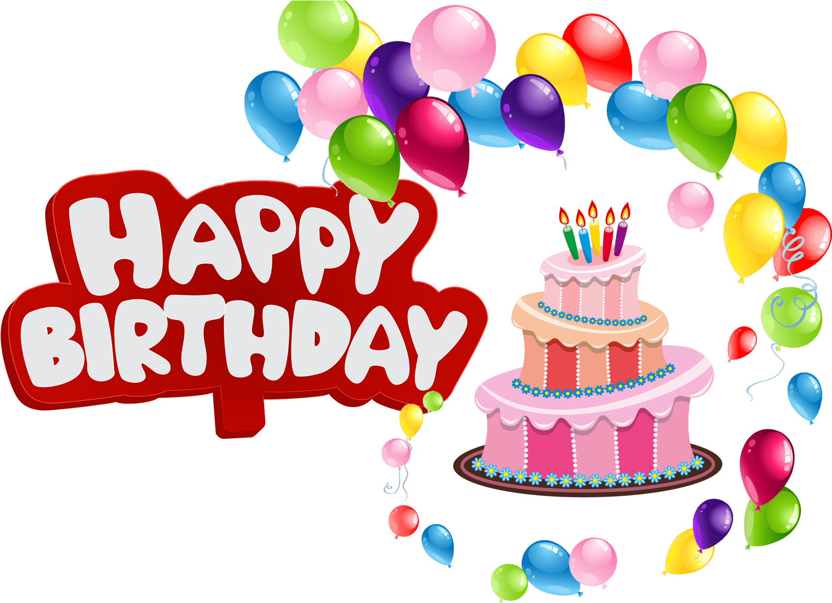 Colorful Happy Birthday Balloons PNG Images HD
