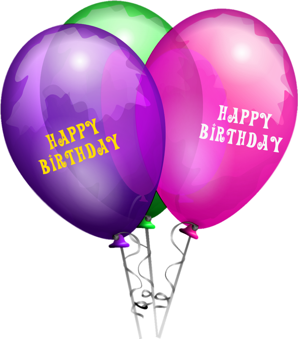 Colorful Happy Birthday Balloons PNG Photos