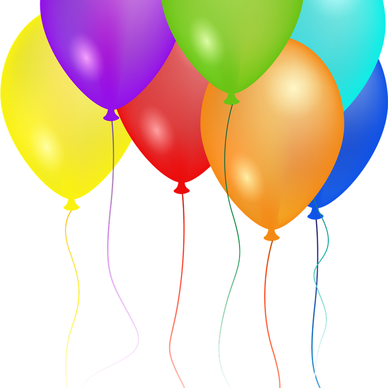 Colorful Happy Birthday Balloons Transparent File
