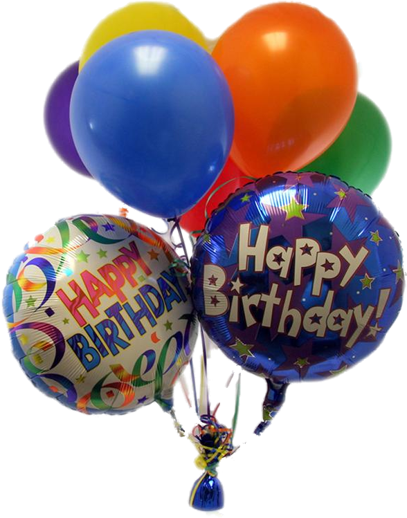 Colorful Happy Birthday Balloons Transparent Free PNG
