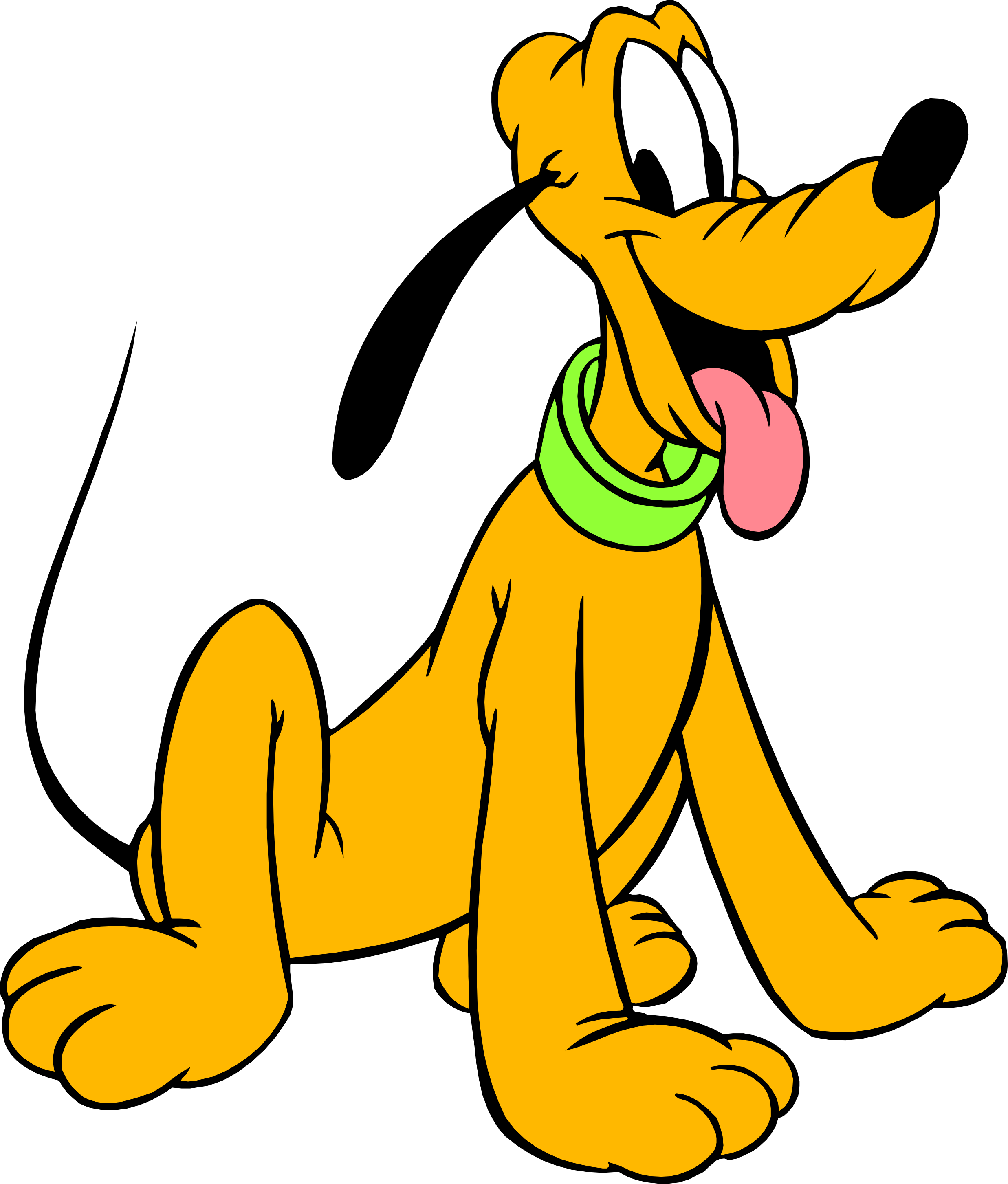 Disney Pluto Sitting Background PNG Image