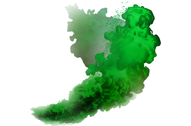 Green Colored Smoke Background PNG Image