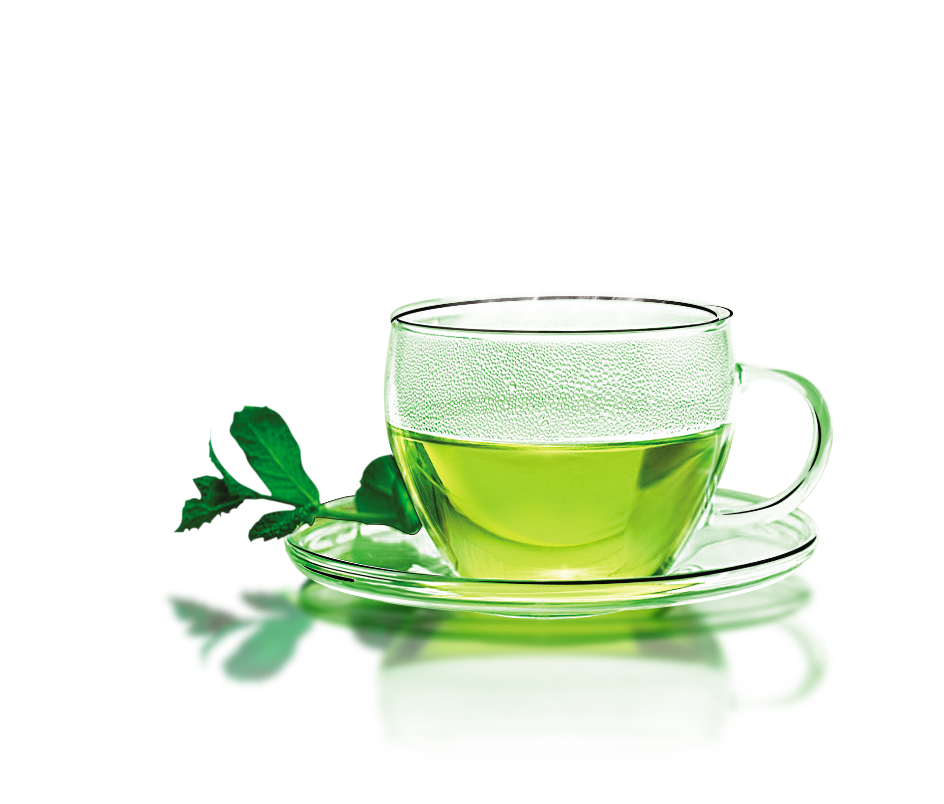Green Tea Cup Background PNG Image