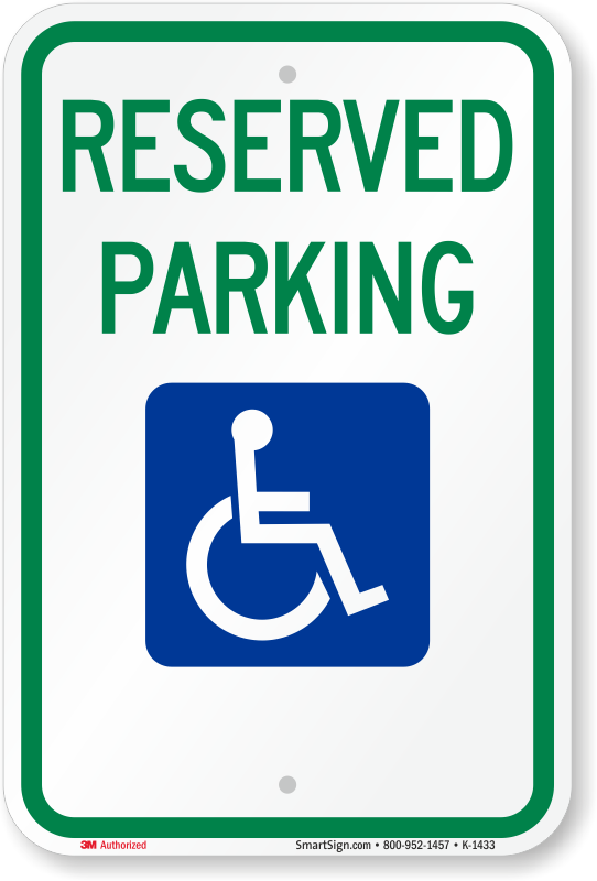Handicapped Reserved Parking Sign Transparent Background
