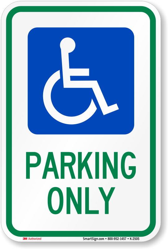 Handicapped Reserved Parking Sign Transparent File