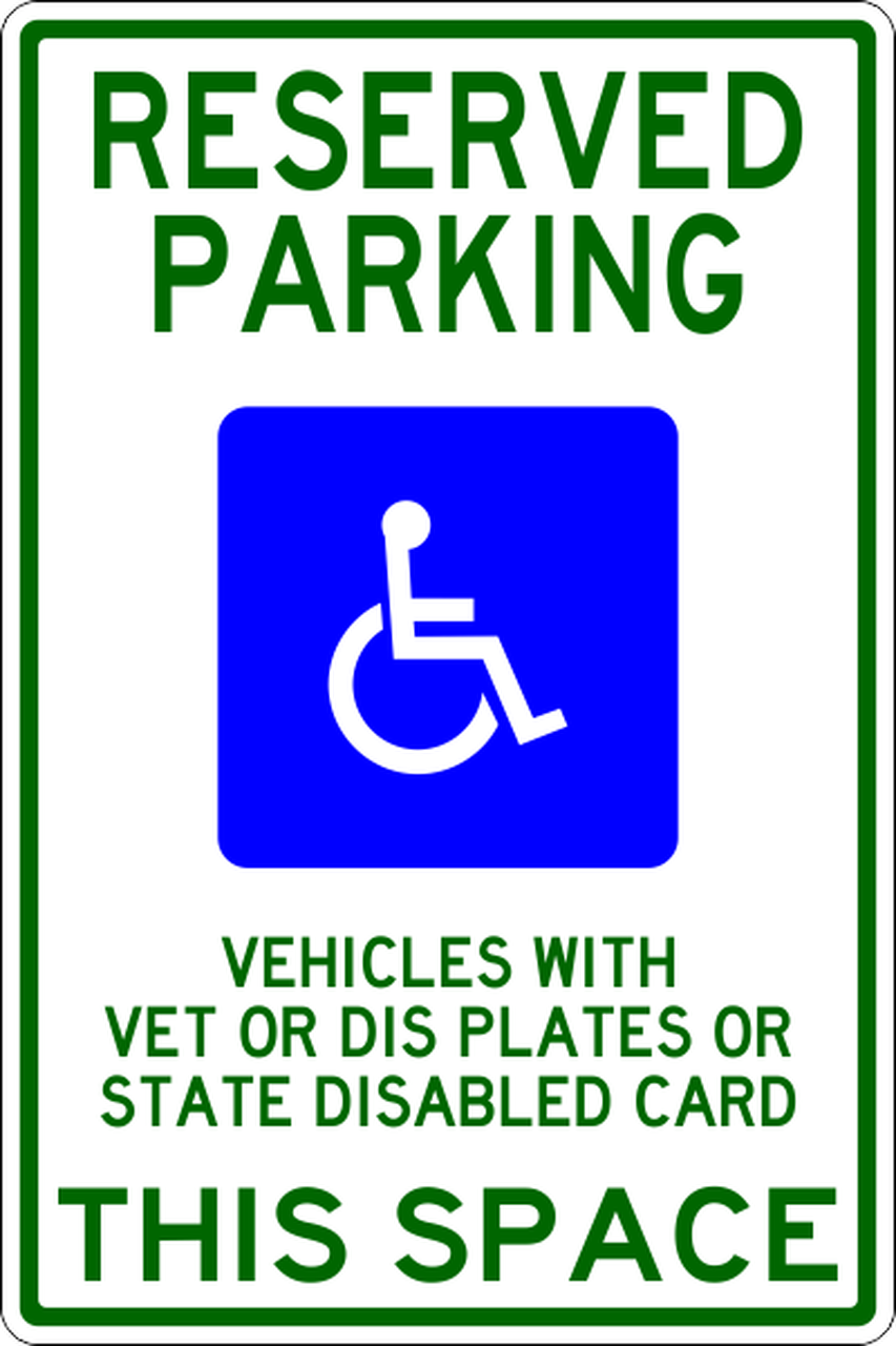 Handicapped Reserved Parking Sign Transparent Free PNG