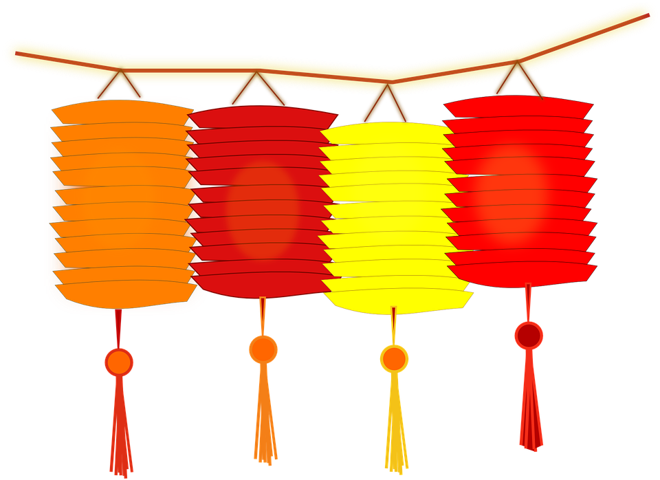 Hanging Chinese Lantern Vector PNG Clipart Background