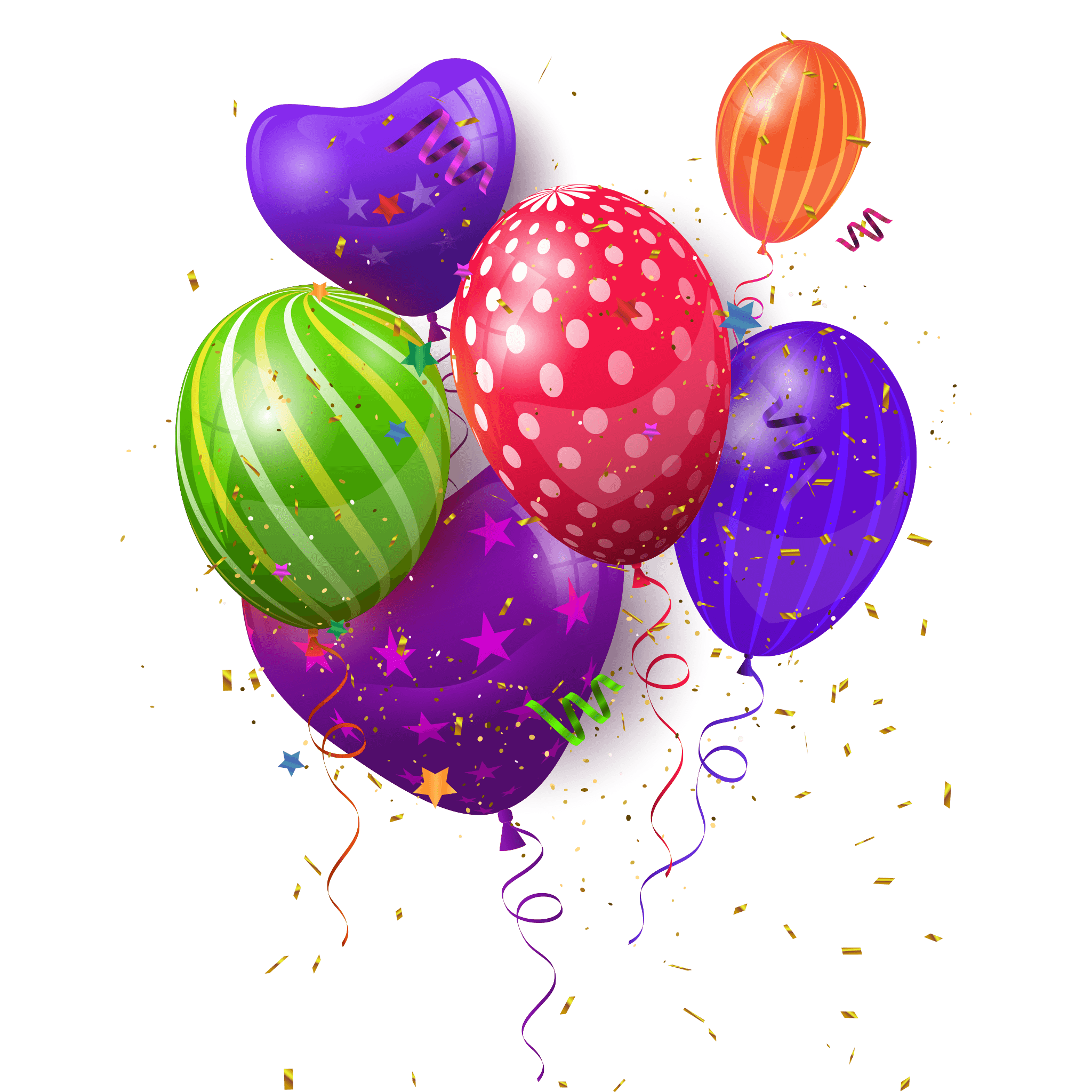 Happy Birthday Balloons Background PNG Image