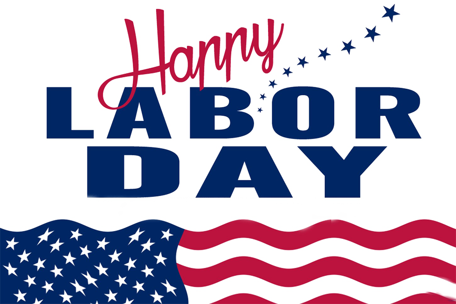 Happy Labor Day Text Transparent Background