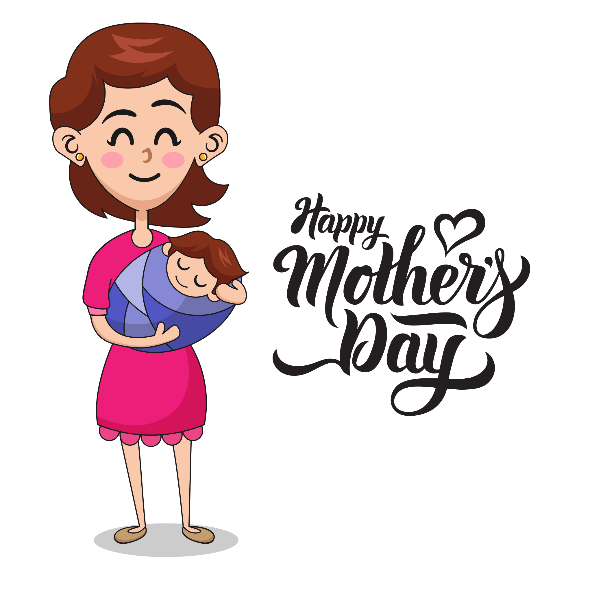 Happy Mothers Day Text PNG Background