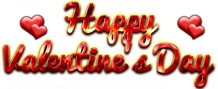 Happy Valentines Day Text Background PNG Image