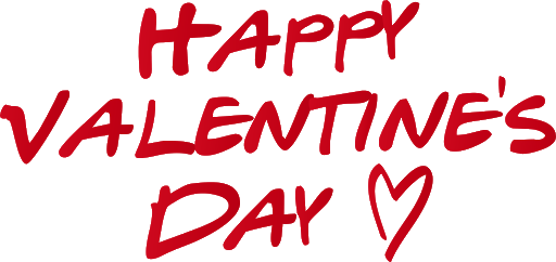 Happy Valentines Day Text Transparent Background