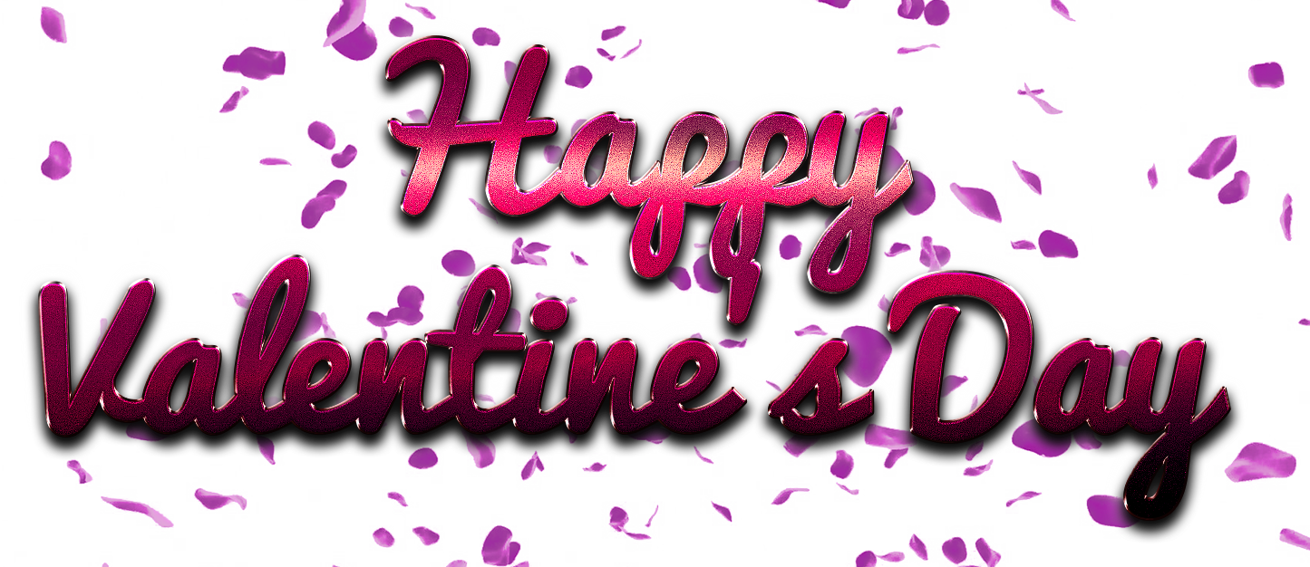 Happy Valentines Day Word PNG Background