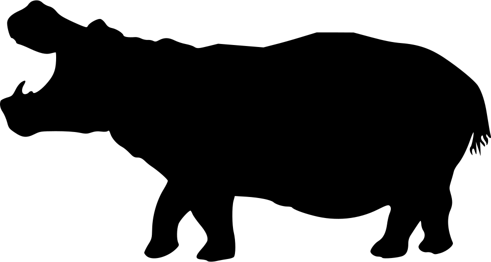 Hippopotamus Silhouette PNG Clipart Background