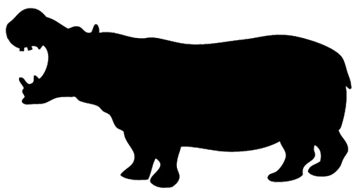 Hippopotamus Silhouette PNG HD Quality