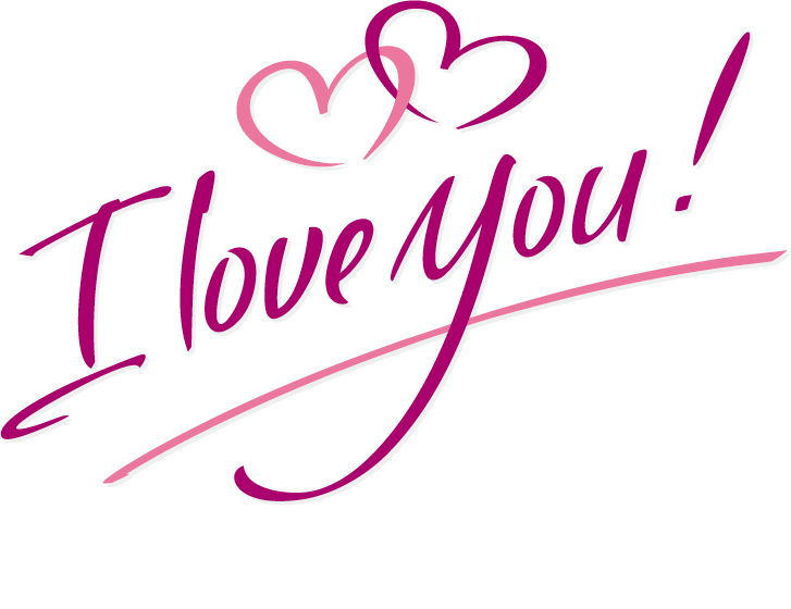 I Love You Text PNG Background