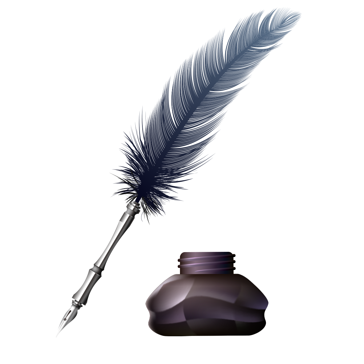 Ink Pot Inkwell PNG Photo Image