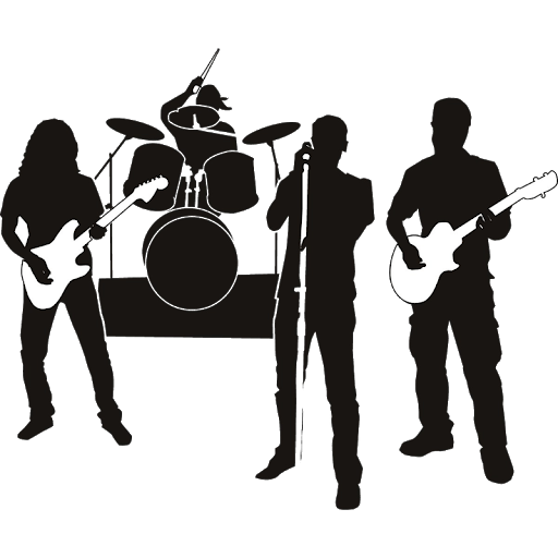 Music Band Silhouette Background PNG Image