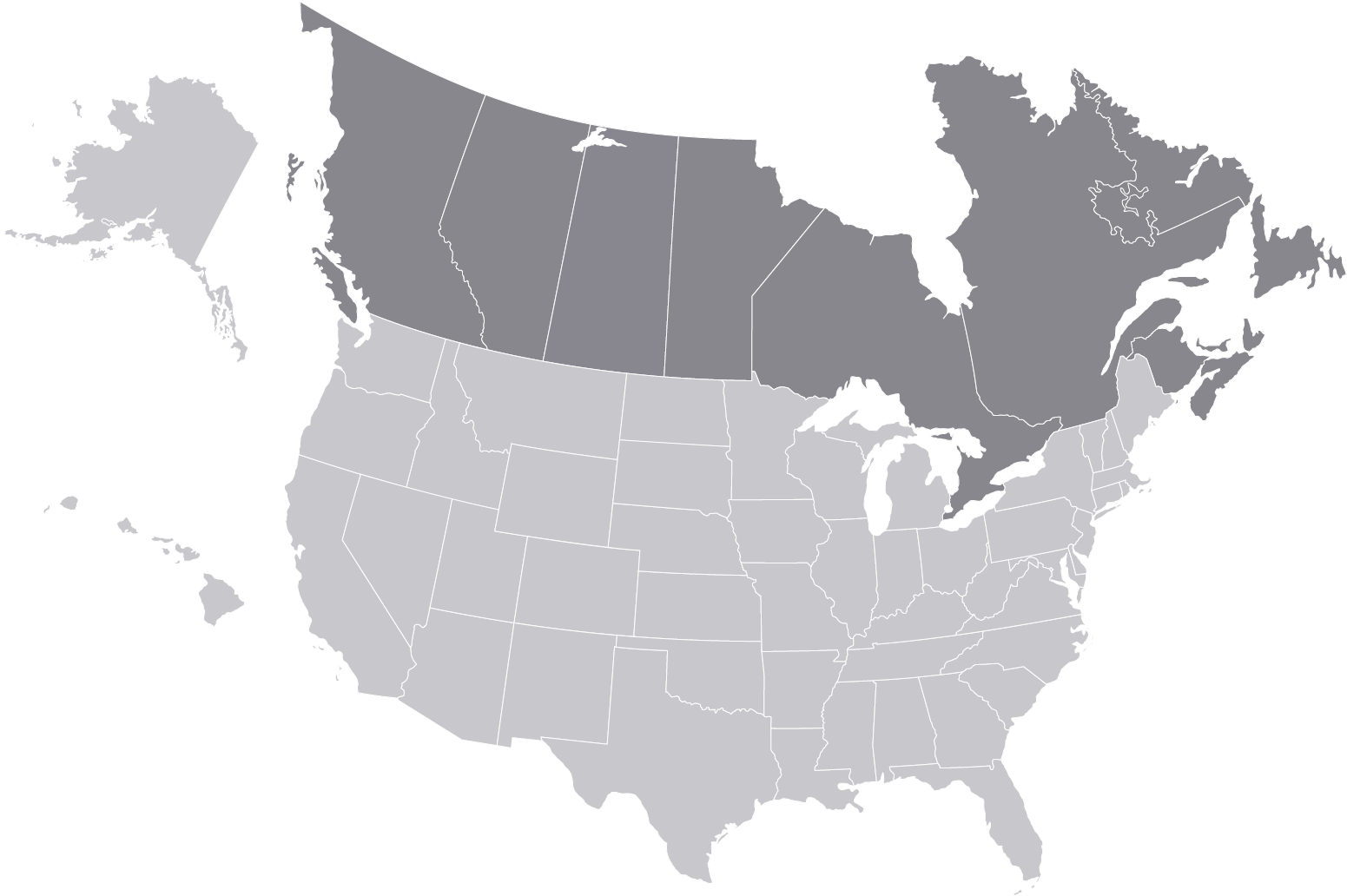 North America Gray Map PNG Clipart Background