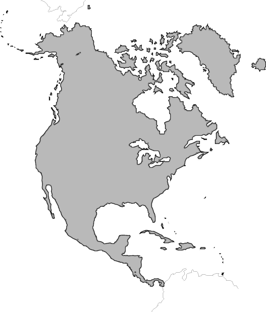 North America Gray Map Transparent File