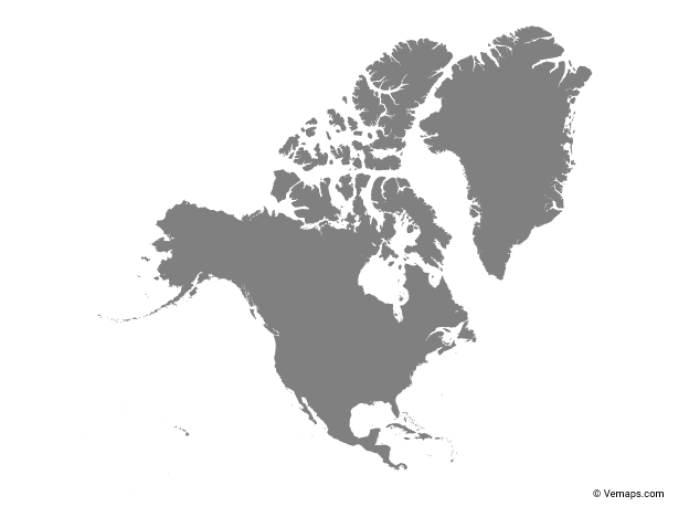 North America Gray Map Transparent PNG