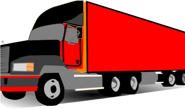 Red Cargo Truck Background PNG Image