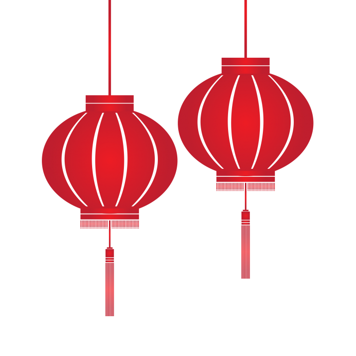 Red Hanging Chinese Lantern Transparent Background