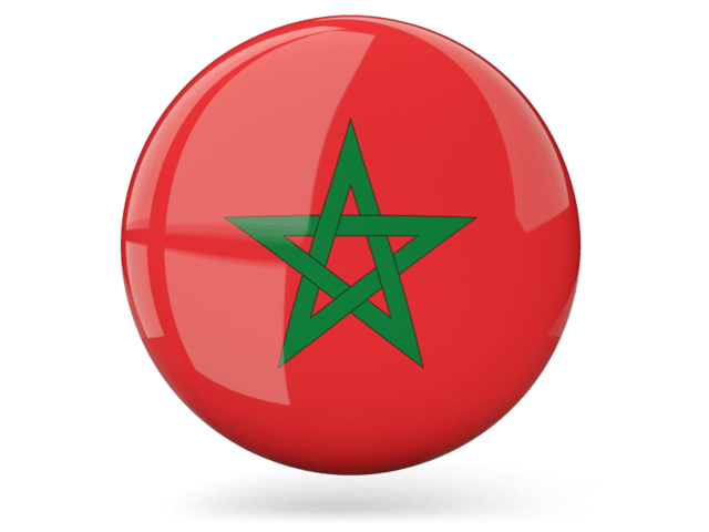Round Morocco Flag Background PNG Image