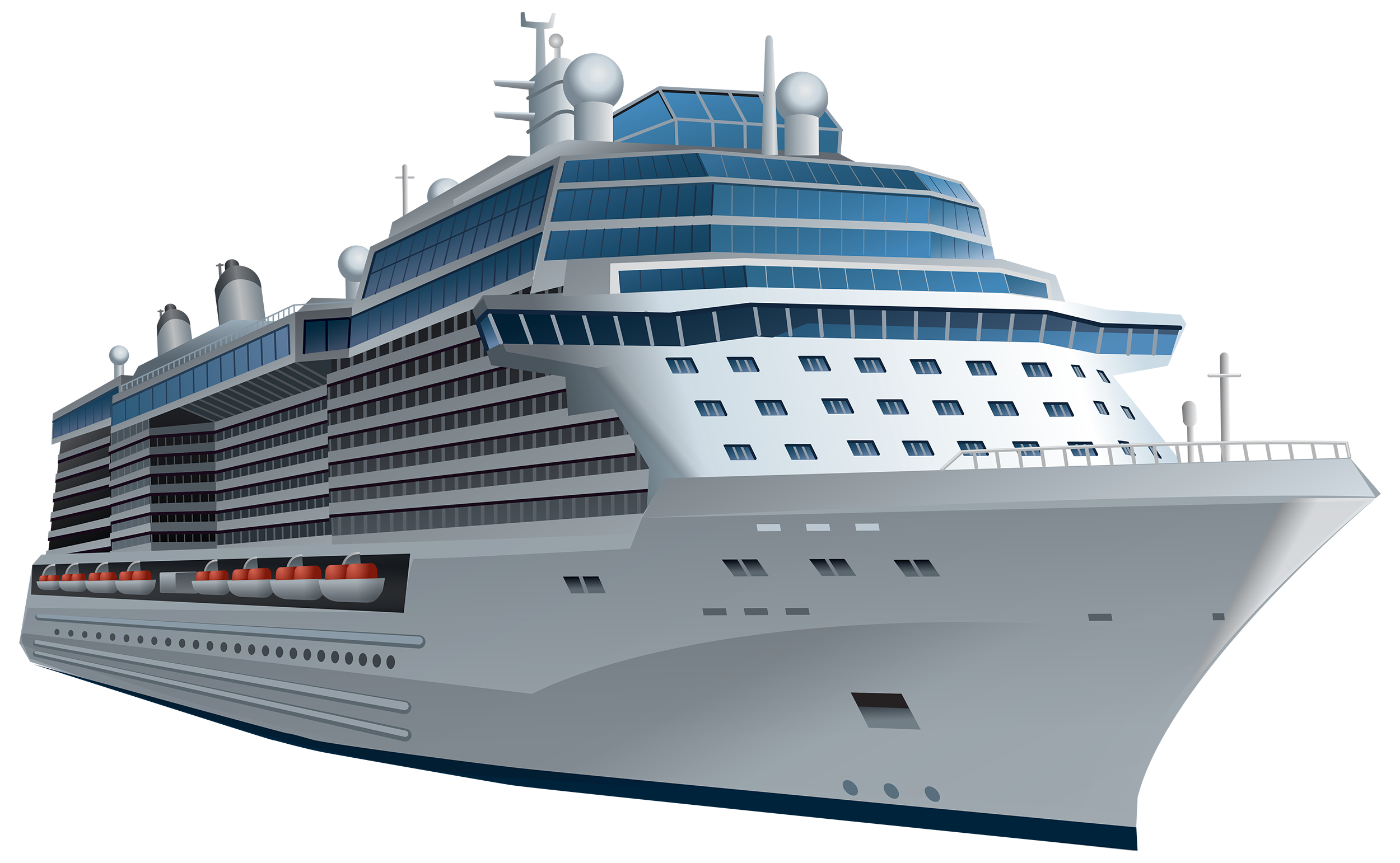 White Cruise Ship Transparent PNG