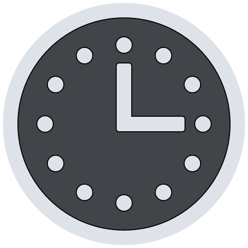 Black Time Clock Transparent PNG