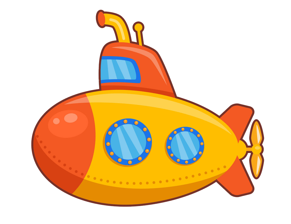 Cartoon Submarine Transparent Free PNG