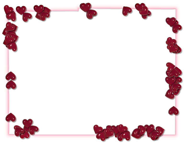 Cute Valentines Day Border Background PNG Image