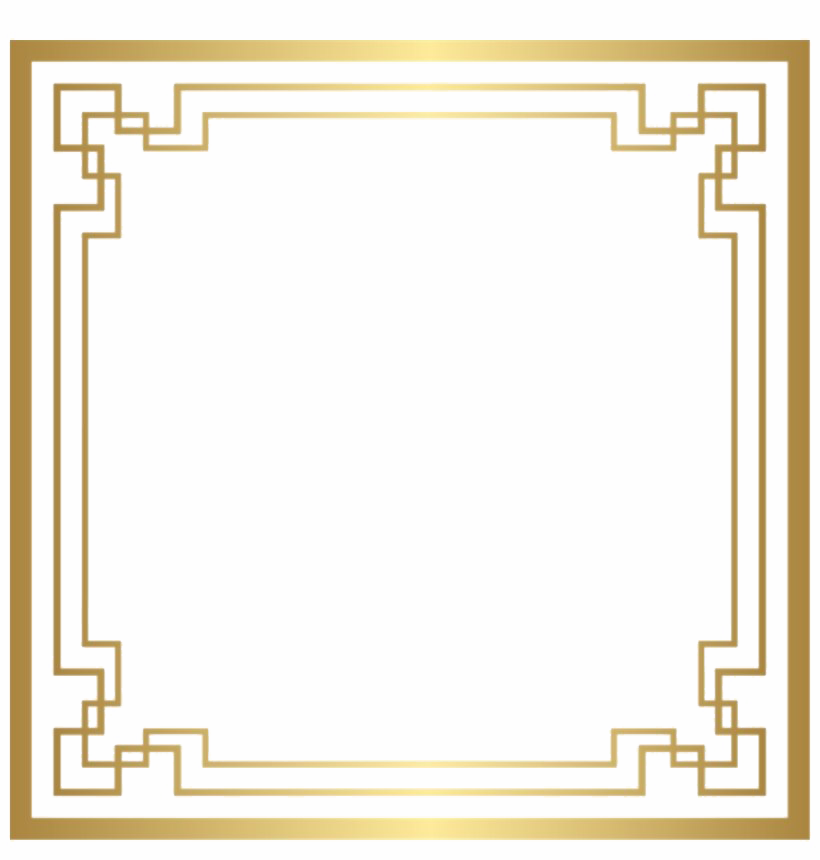 Golden Square Frame Background PNG Image