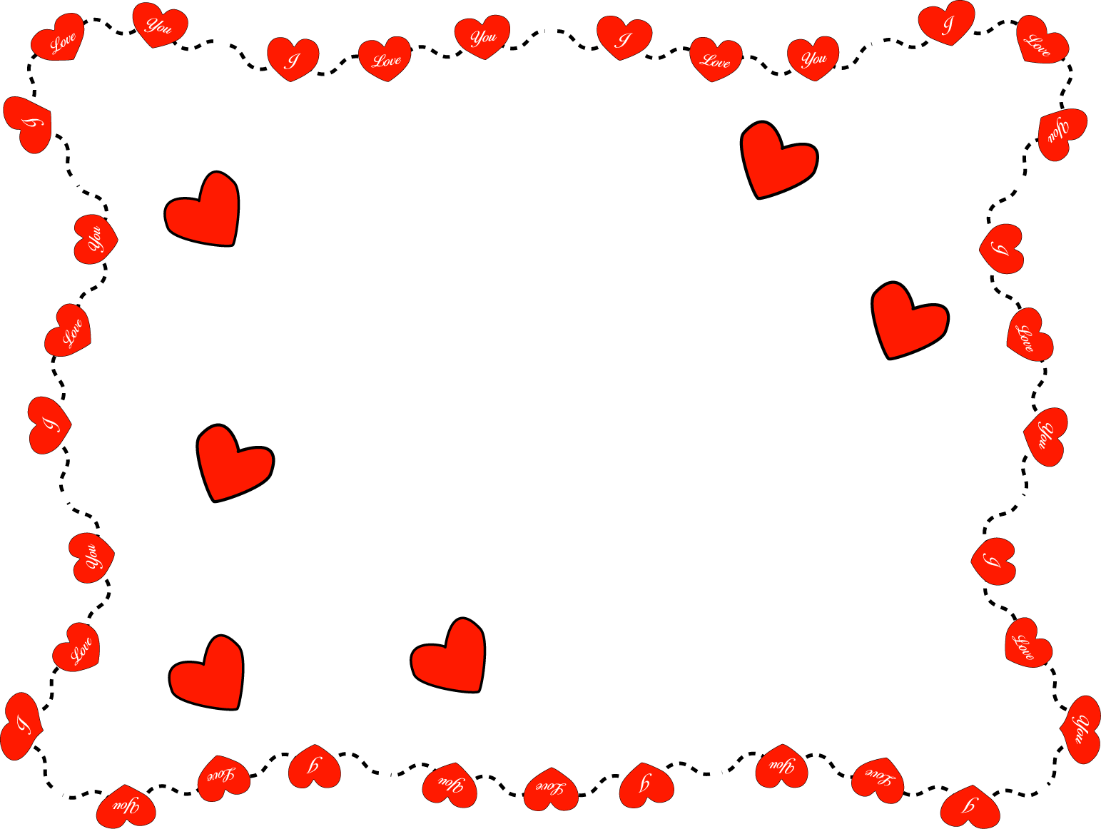 Love Valentines Day Border Background PNG Image