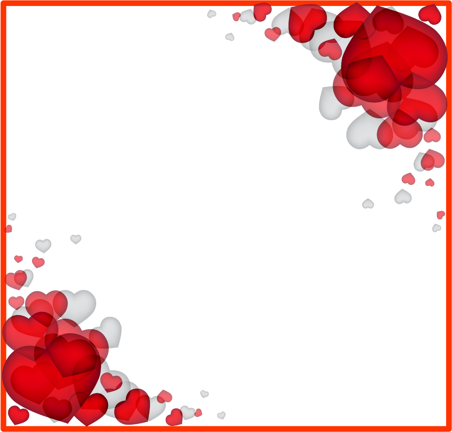 Love Valentines Day Border PNG HD Quality
