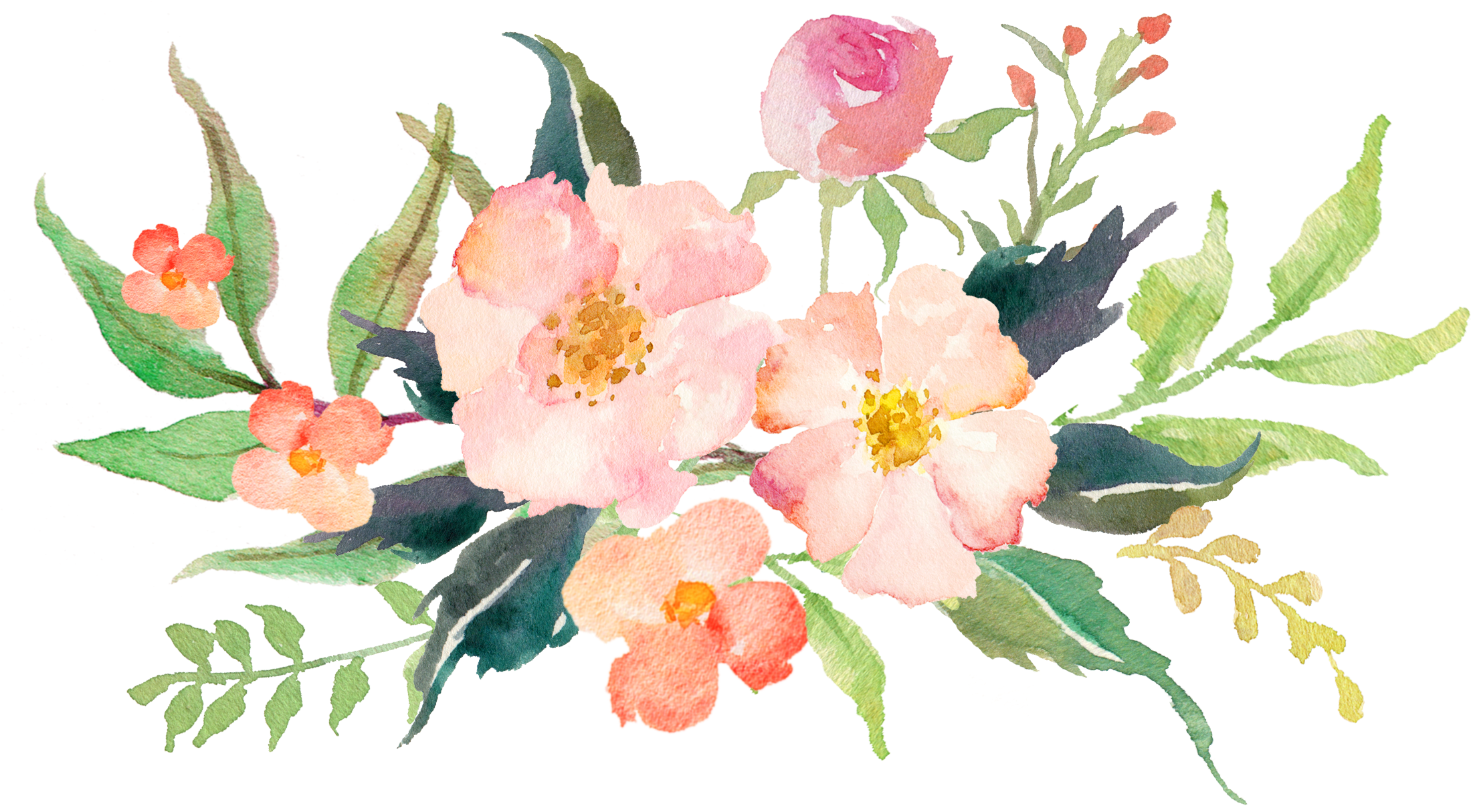 Pink Water Color Flower Free PNG